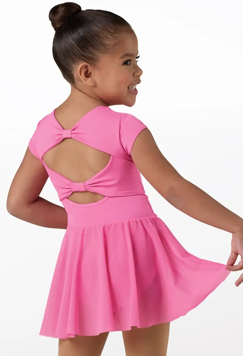 Kids Cap Sleeve Bow Back Dress 18067